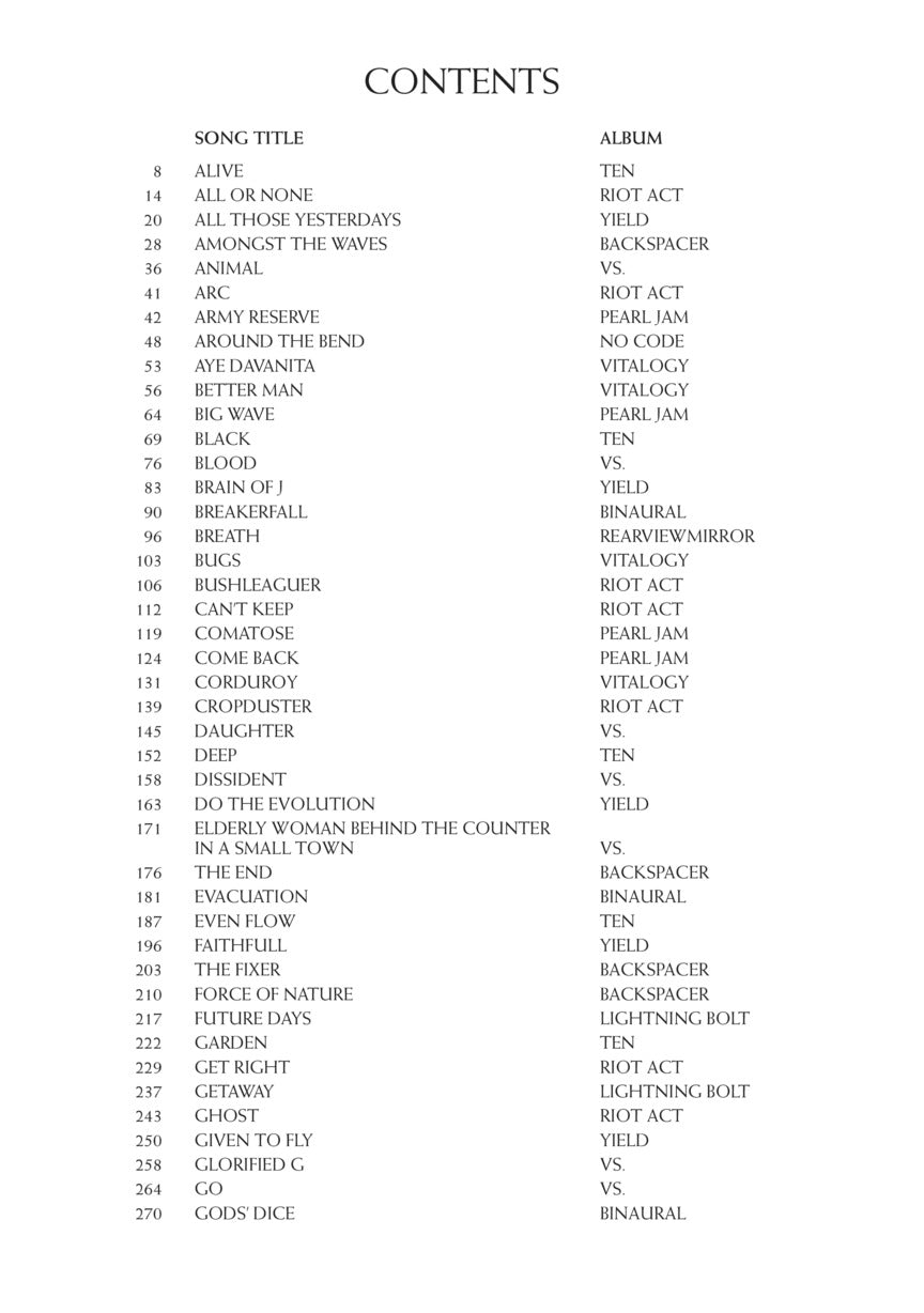 Pearl Jam Anthology – The Complete Scores