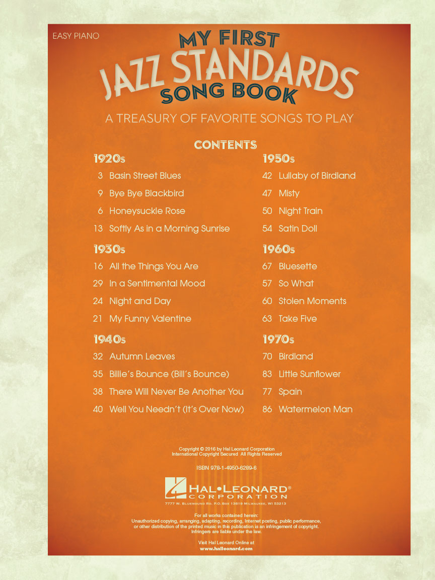 My First Jazz Standards Song Book