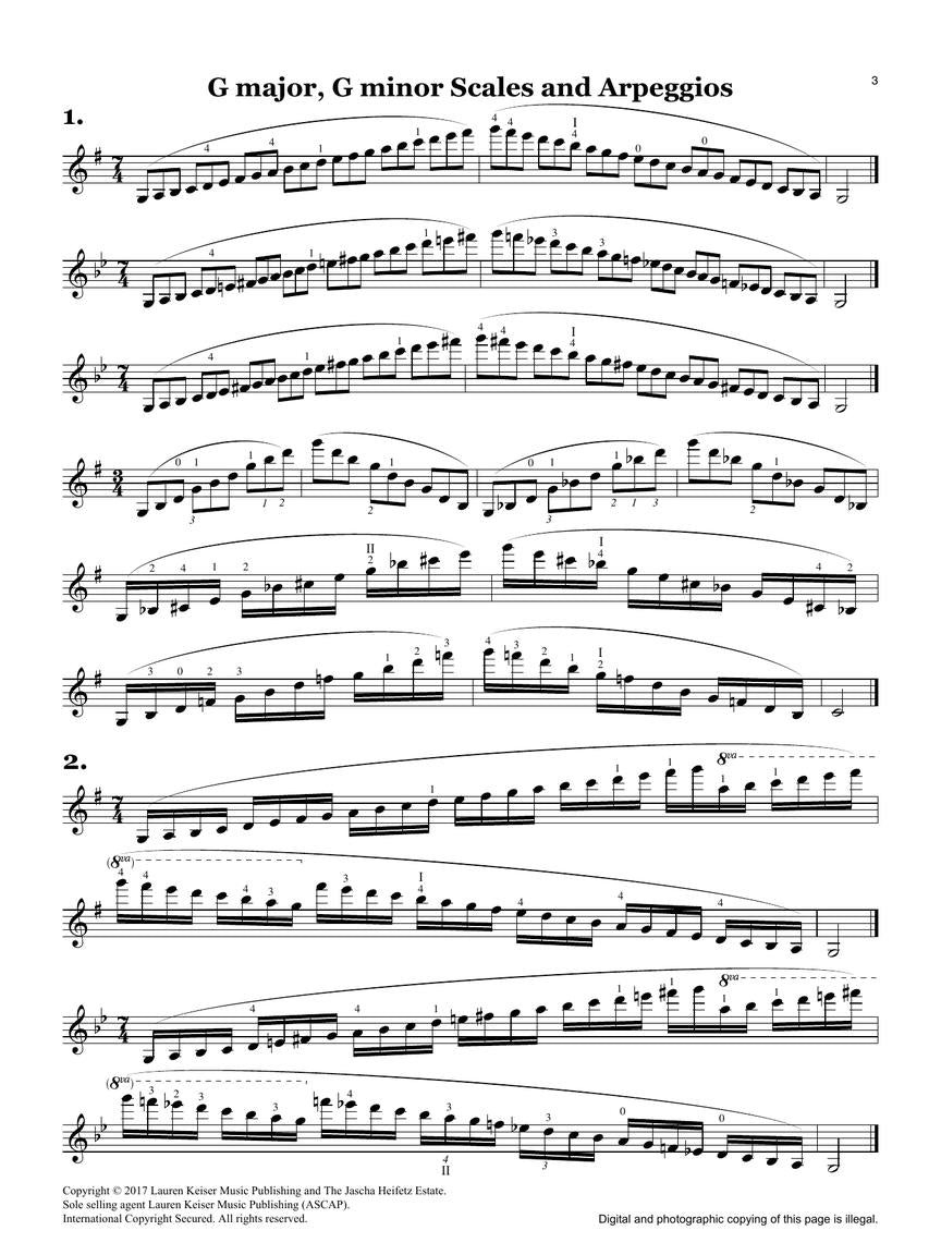 Heifetz The Scale Book for Violin