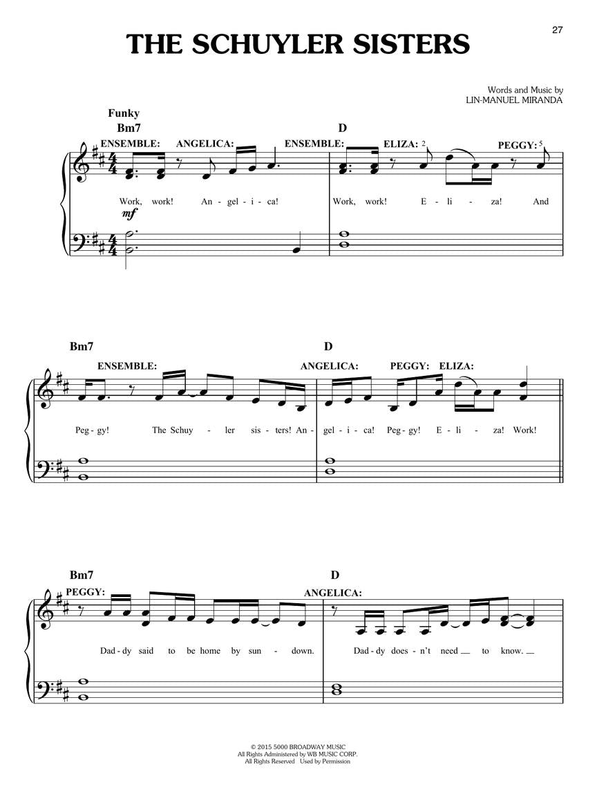 Hamilton - Easy Piano Selections