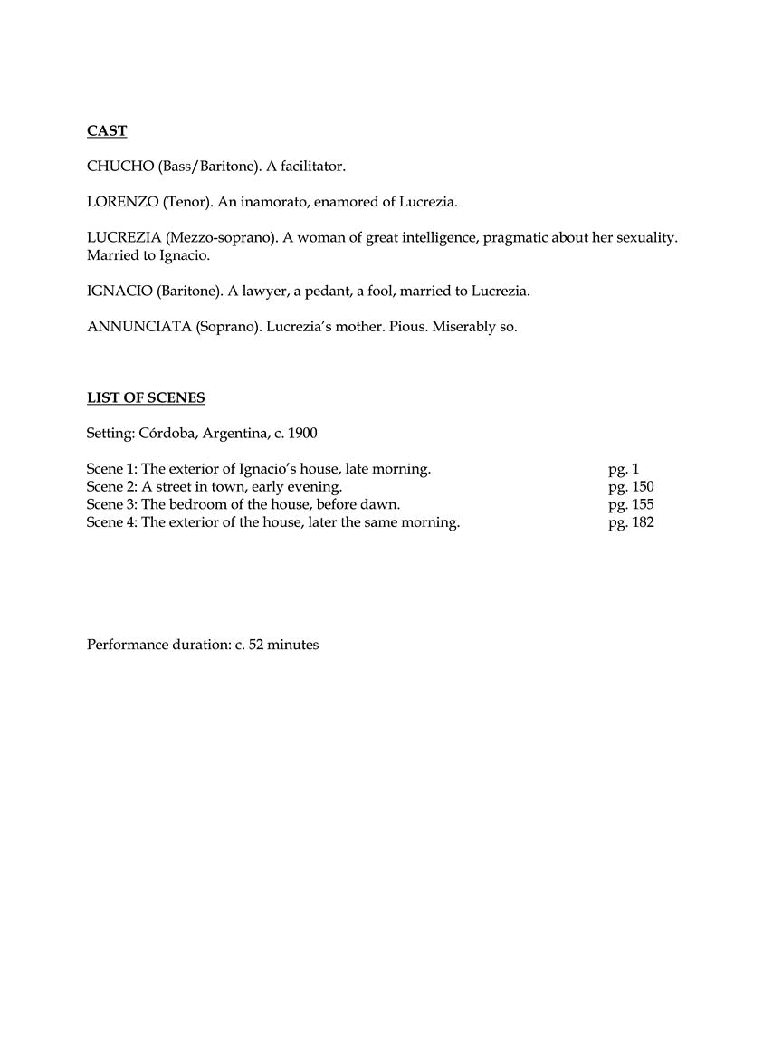 Bolcom Lucrezia Vocal Score