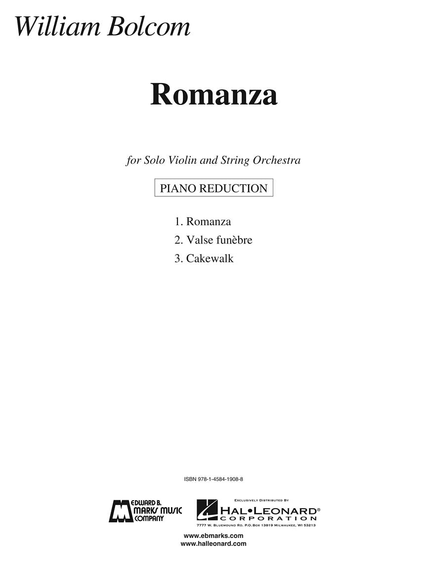Romanza - Violin and String Orchestra (Violin and Piano Reduction)