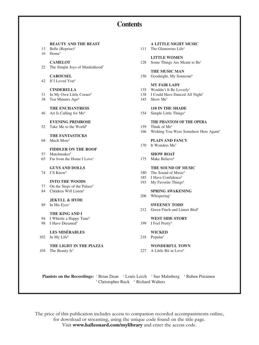 Singer's Musical Theatre Anthology Teen's Edition Soprano