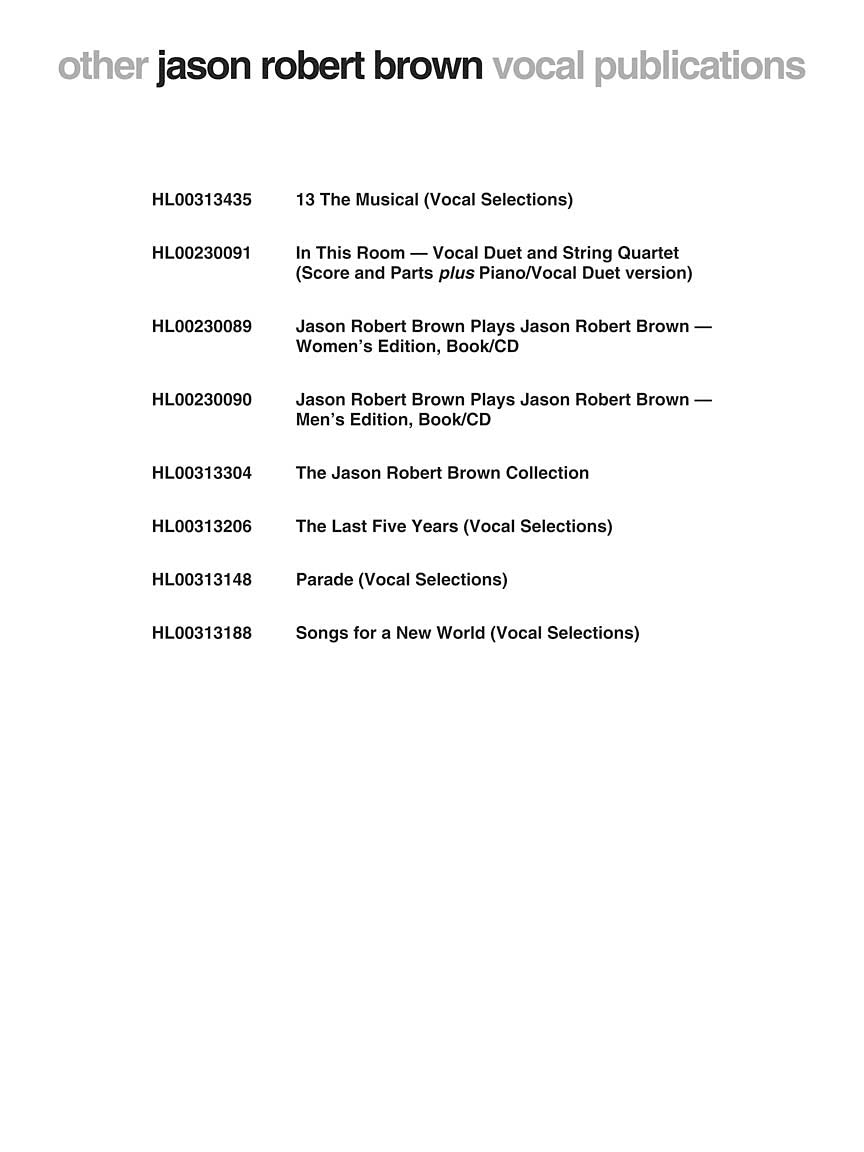 Brown, Jason Robert - Plays Jason Robert Brown