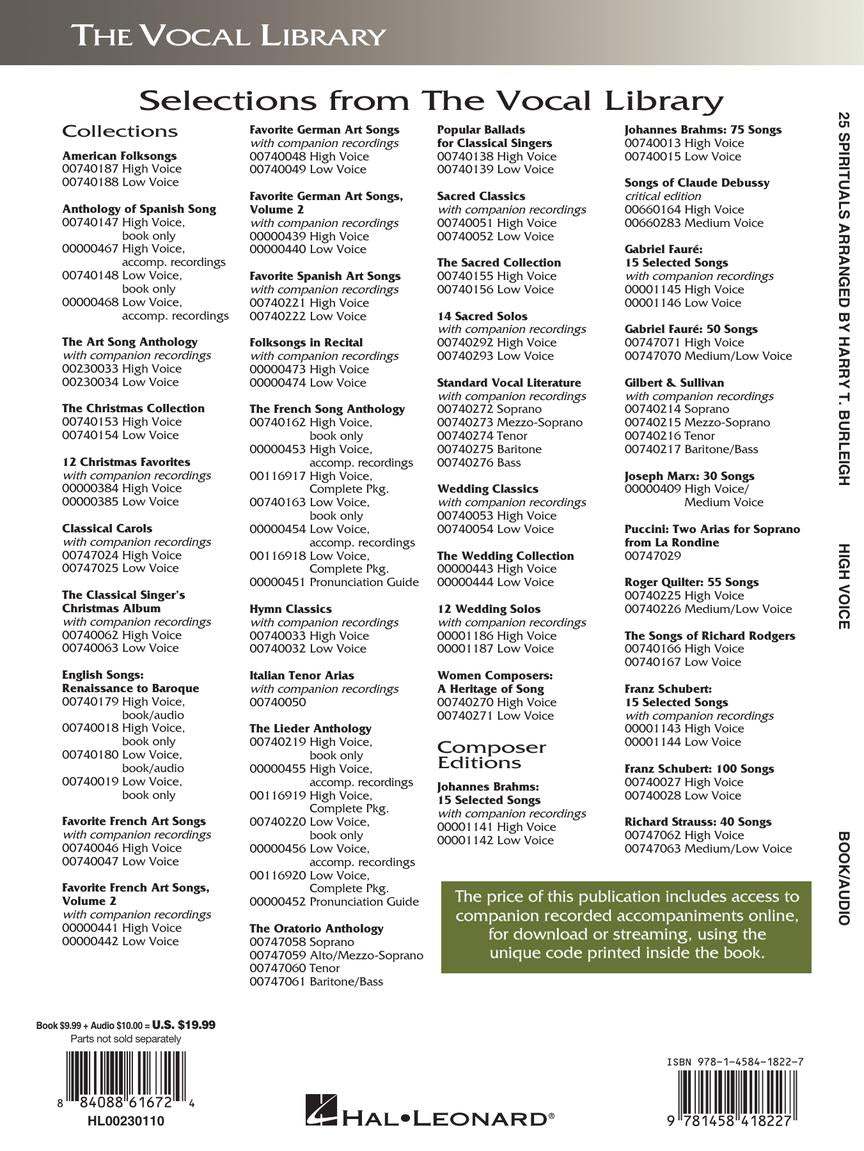 25 Spirituals Arranged by Harry T. Burleigh - High Voice