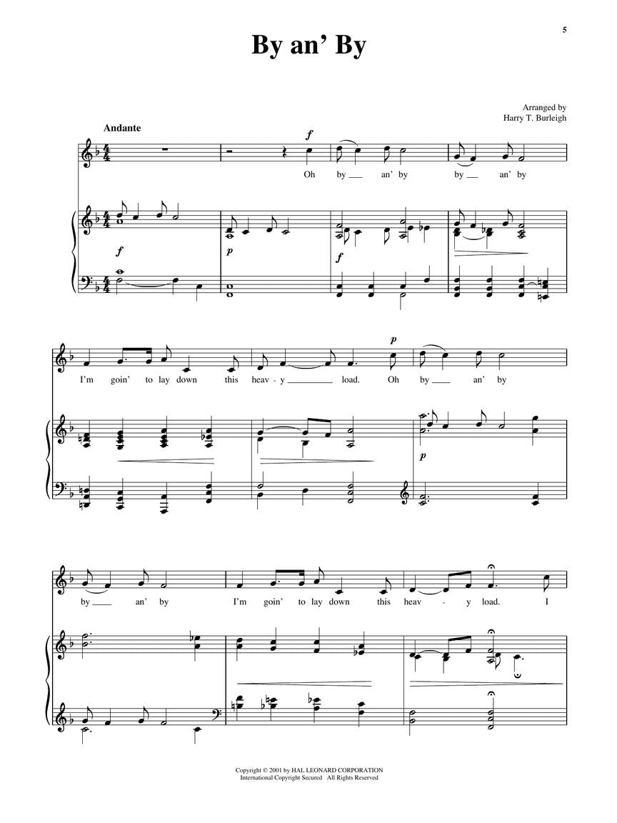 25 Spirituals Arranged by Harry T. Burleigh - Low Voice