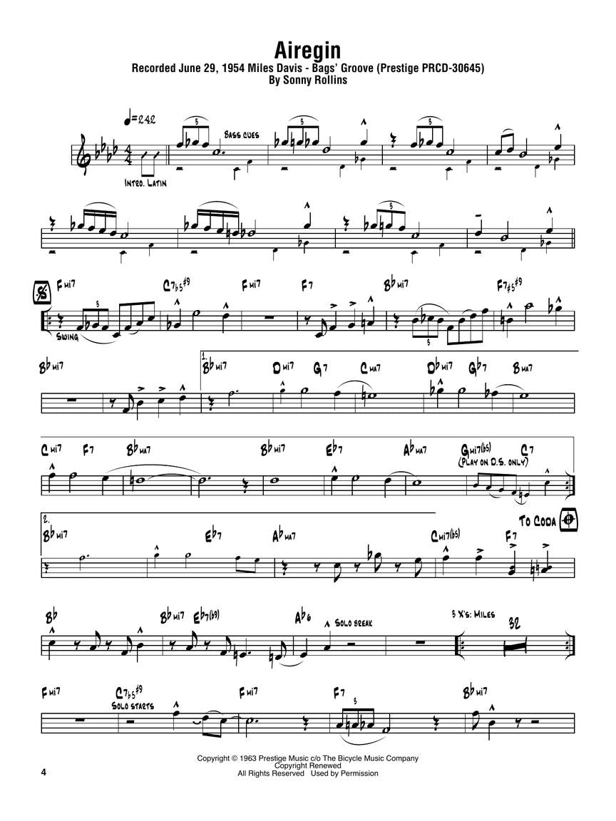 Rollins, Sonny - Omnibook for C Instruments