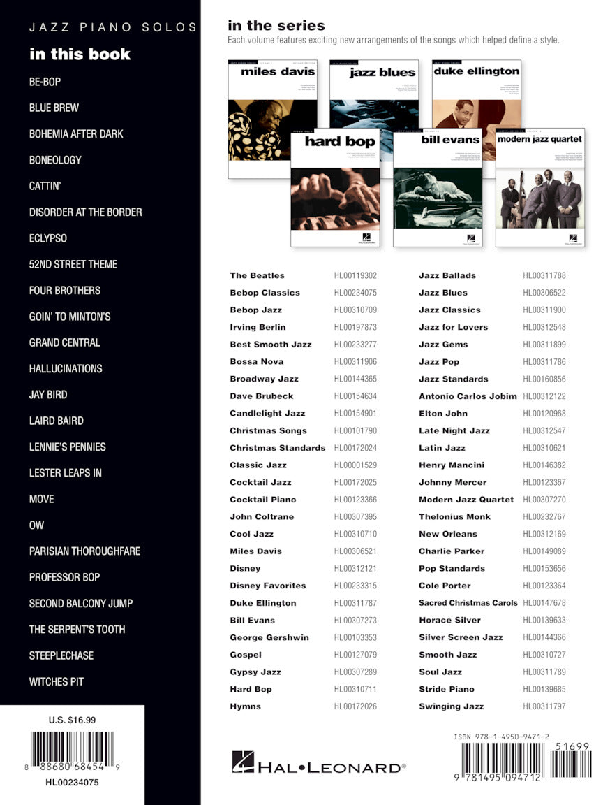 Bebop Classics - Jazz Piano Solos, Vol. 52