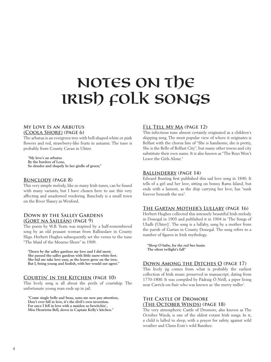 Irish Folk Songs Collection - Intermediate Level Piano Solo