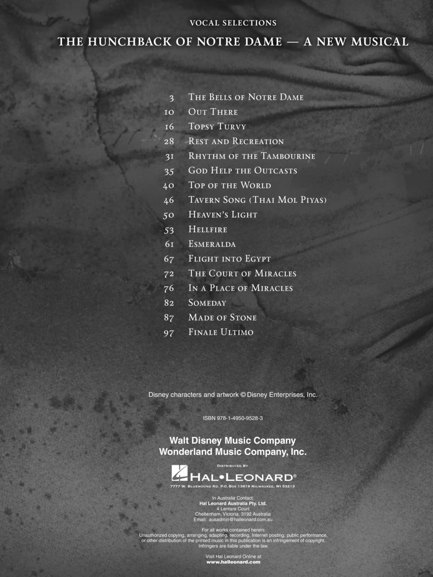 Menken: Hunchback of Notre Dame, The: The Stage Musical Vocal Selections