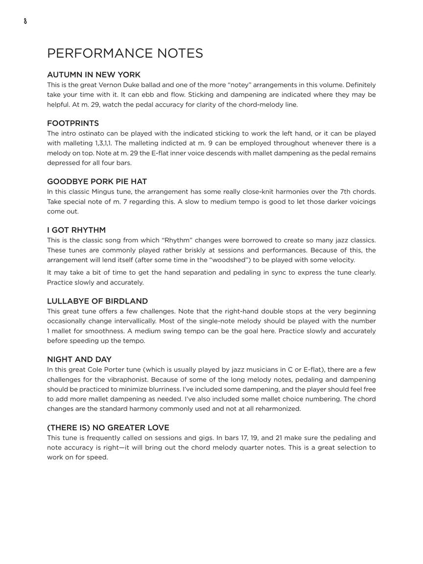 Jazz Classics for Vibraphone