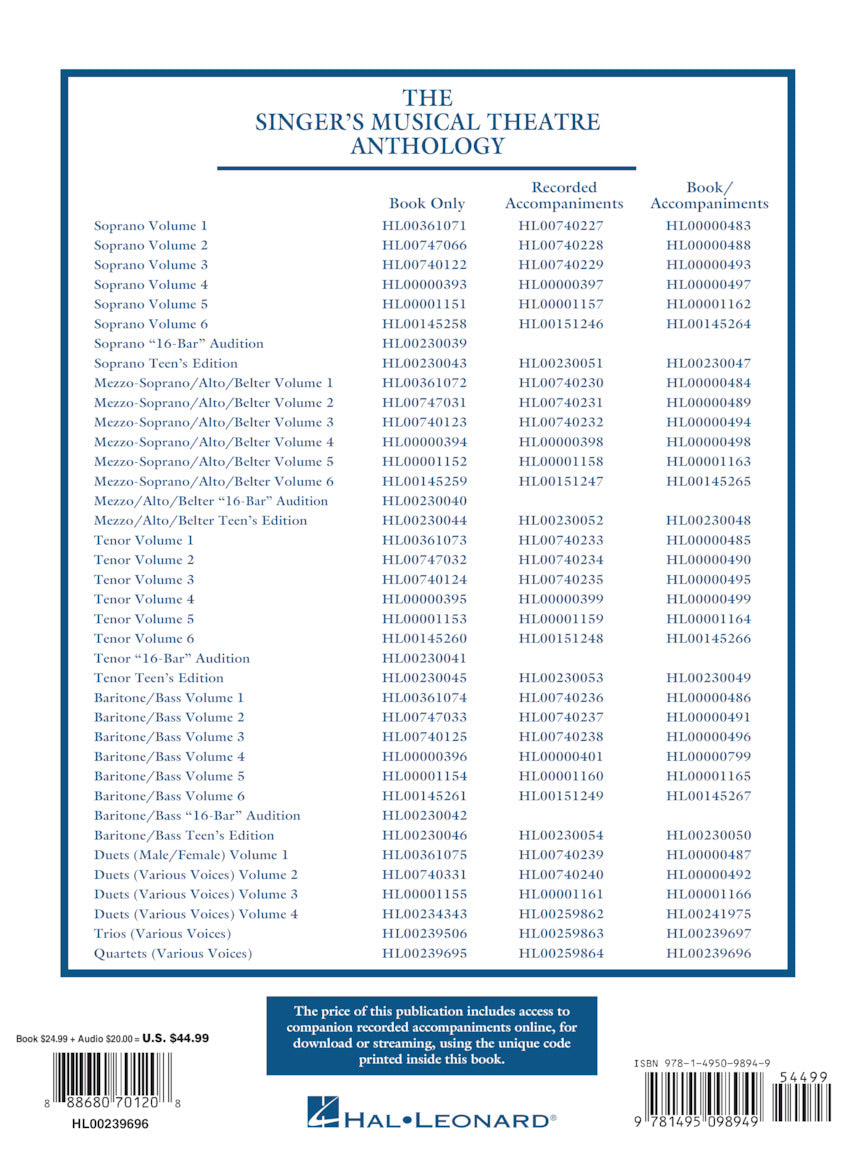 Singer's Musical Theatre Anthology - Quartets