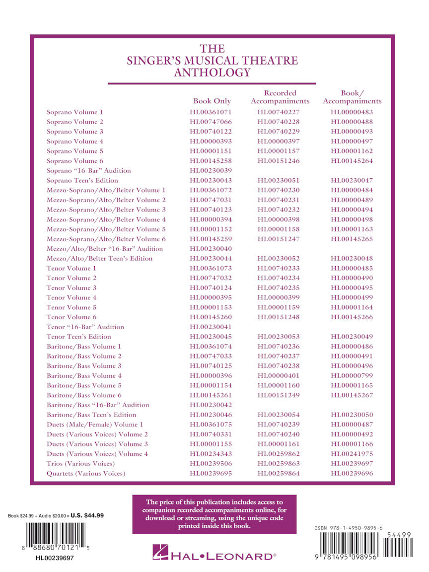 Singer's Musical Theatre Anthology: Trios - Book/Online Audio