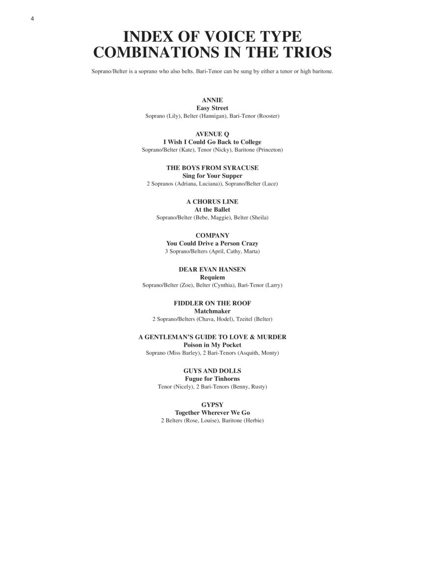 Singer's Musical Theatre Anthology: Trios - Book/Online Audio