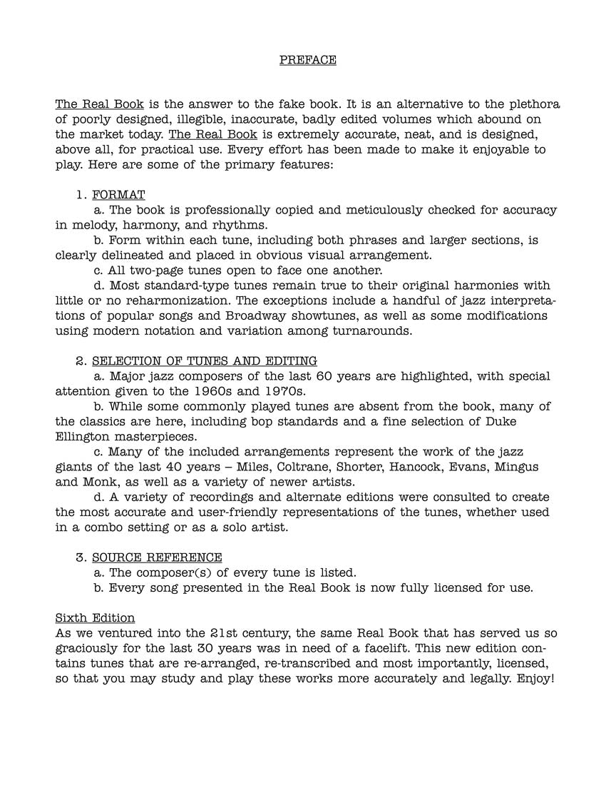 Real Book Volume 1, 6th Ed. C Edition