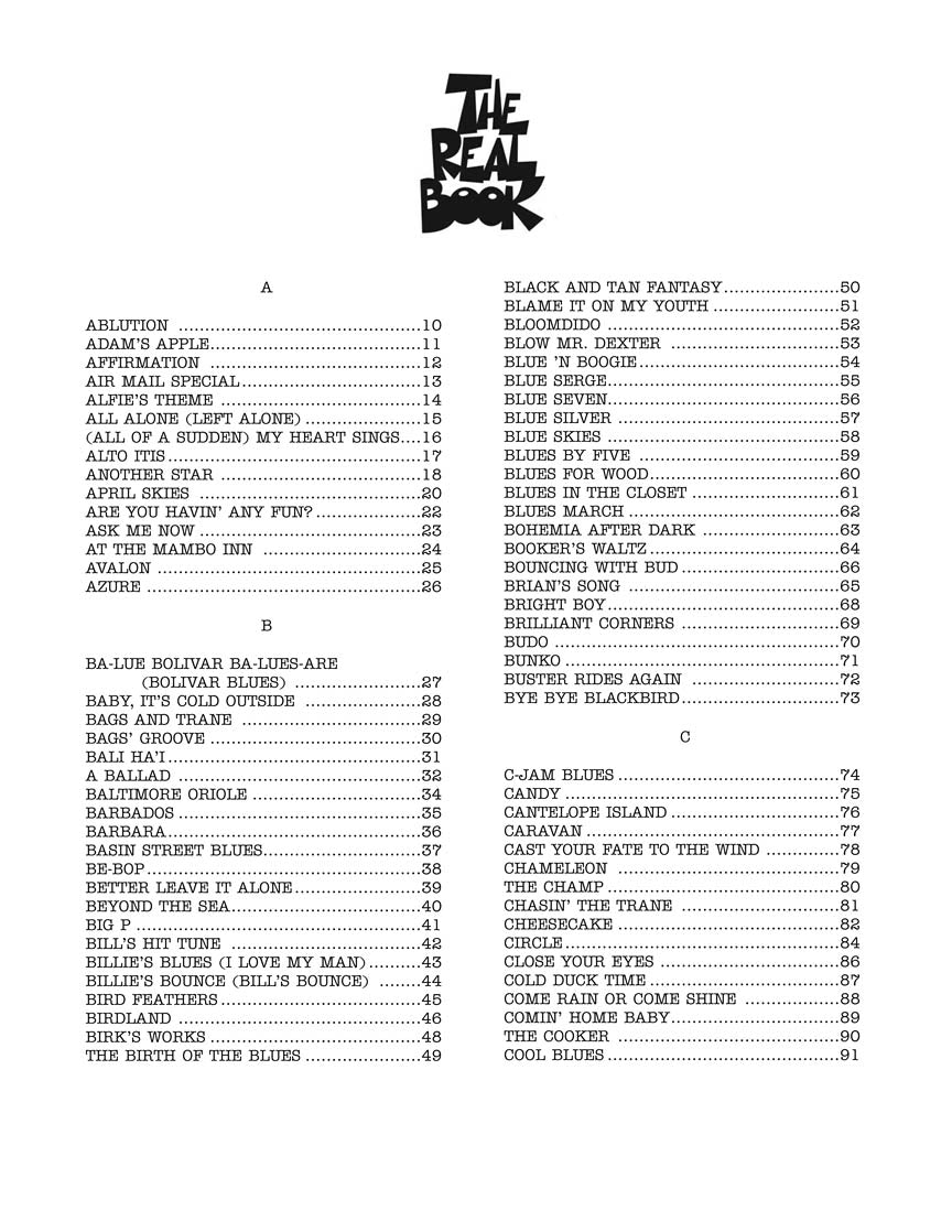 Real Book Volume 2, C Edition