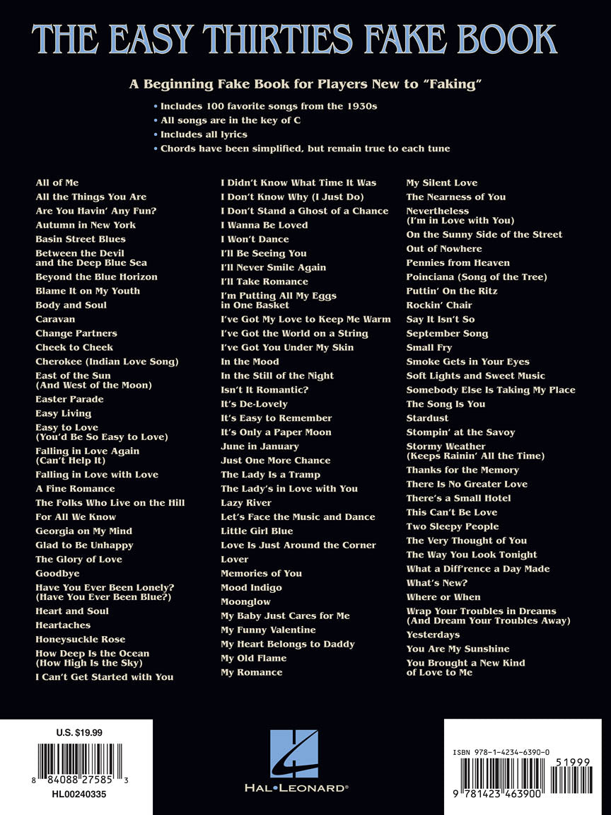 Easy Thirties Fake Book