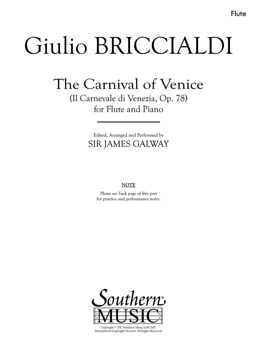 Carnival of Venice for Flute and Piano