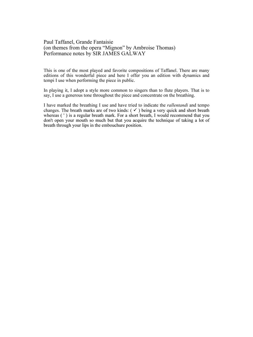 Grand Fantasy on Mignon Flute Solo/Piano