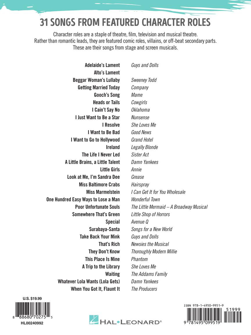 Character Songs from Musical Theatre - Women's Edition