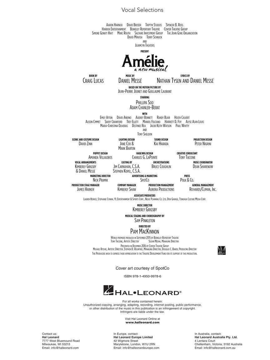 Amelie - Vocal Selections