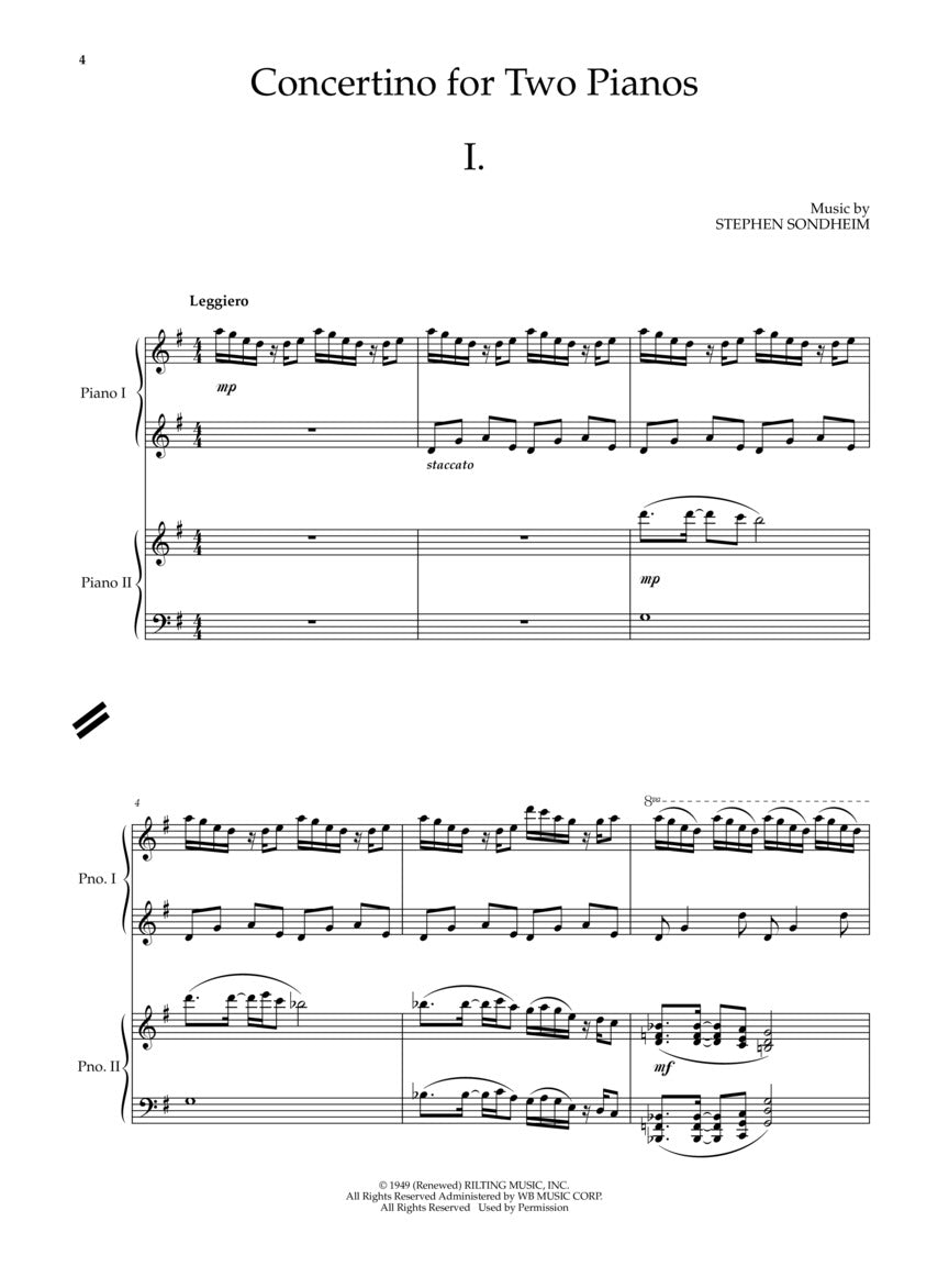 Sondheim Concertino for Two Pianos
