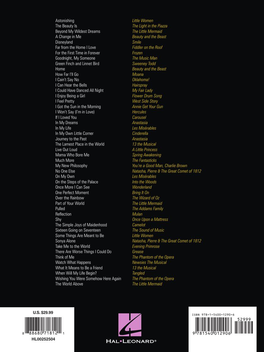 Giant Book of Songs for Teens from Musicals - Young Women's Edition