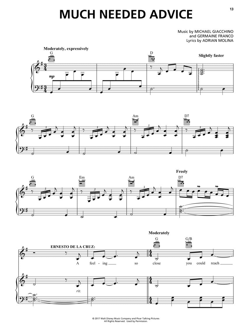 Coco - Piano/Vocal/Guitar