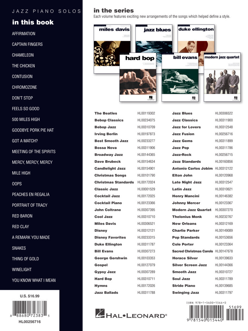 Jazz Fusion - Jazz Piano Solos, Vol. 54