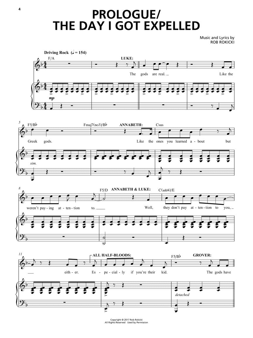 The Lightning Thief Vocal Selections