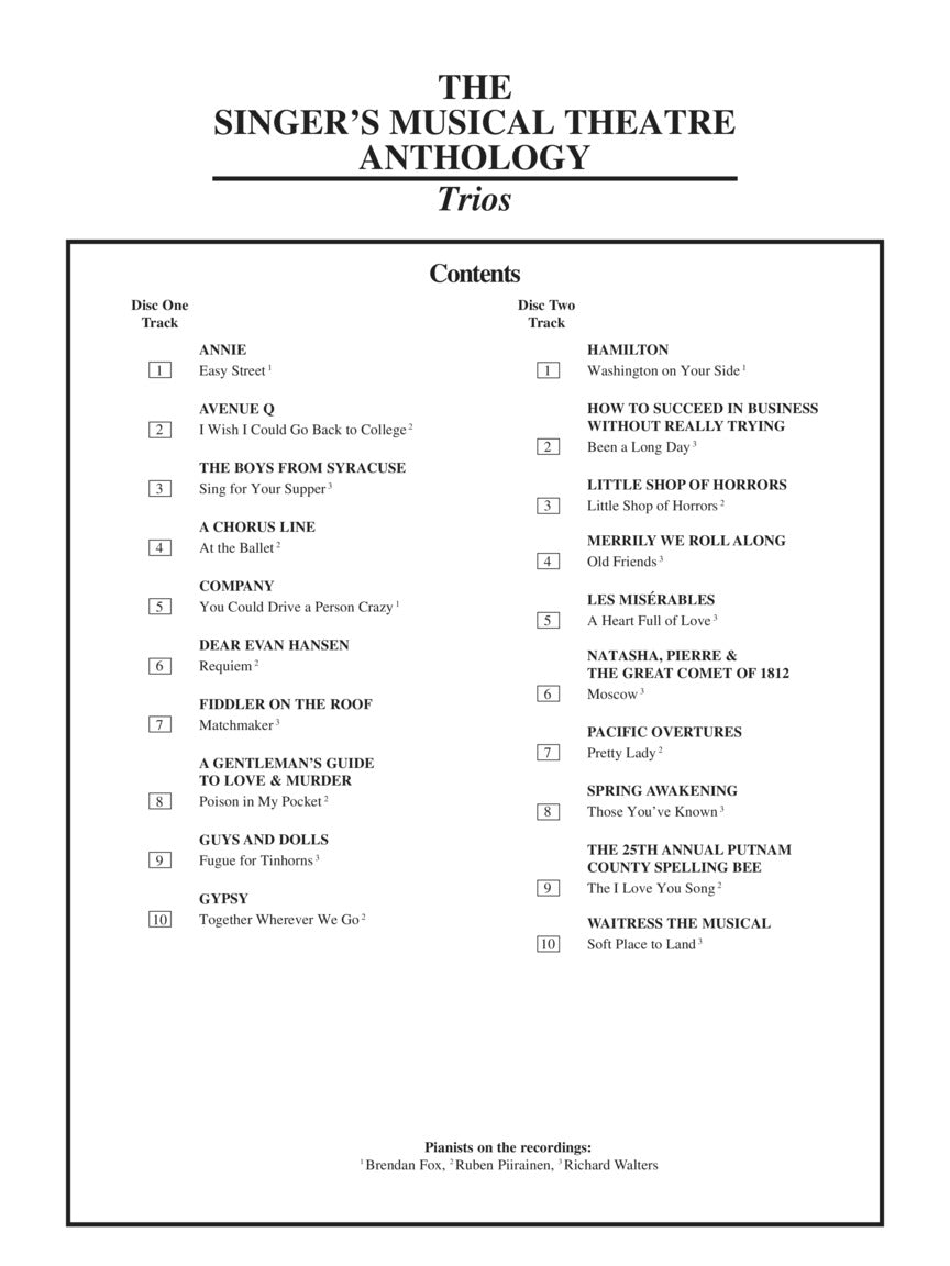 Singer's Musical Theatre Anthology: Trios