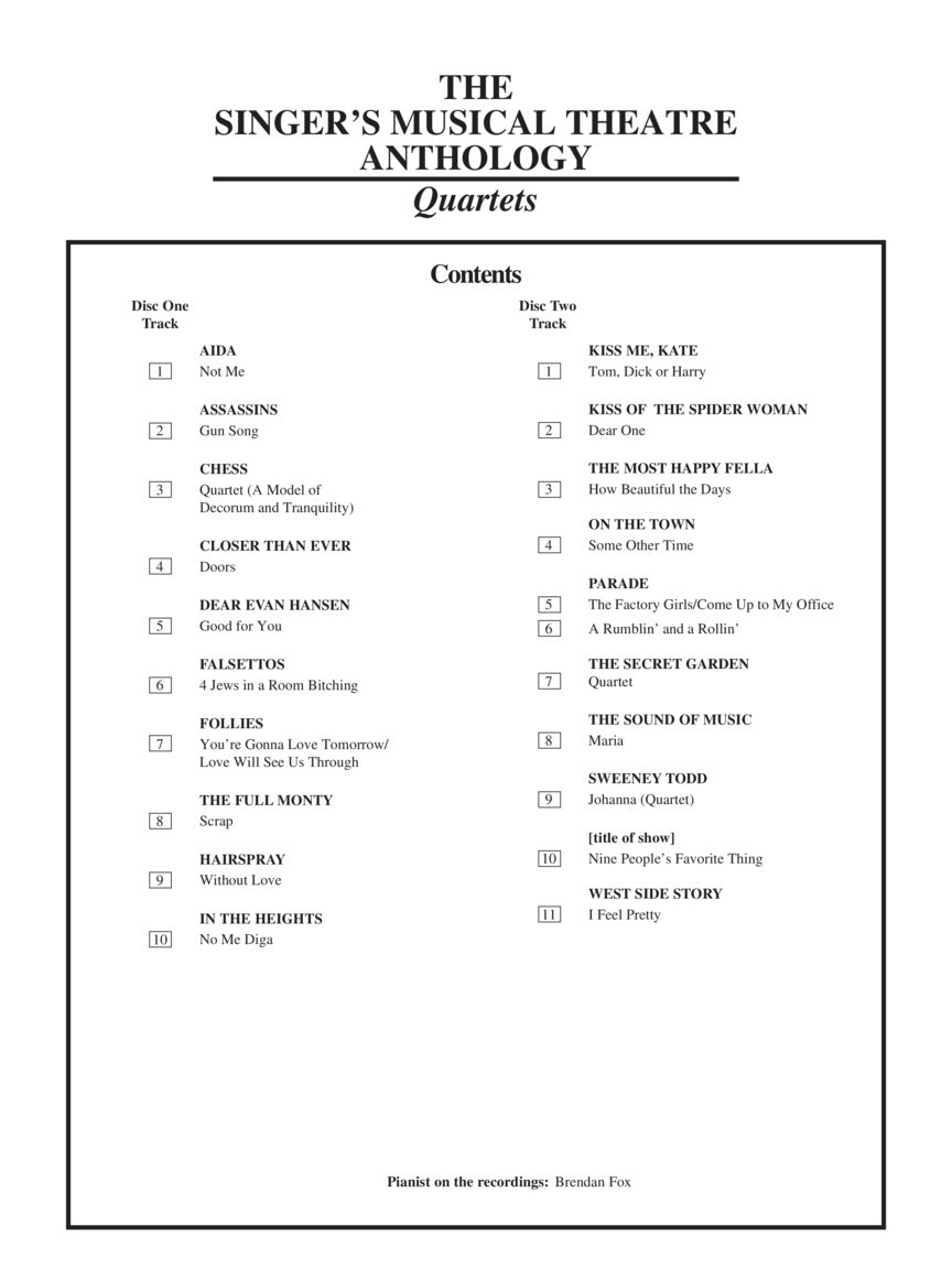 Singer's Musical Theatre Anthology - Quartets