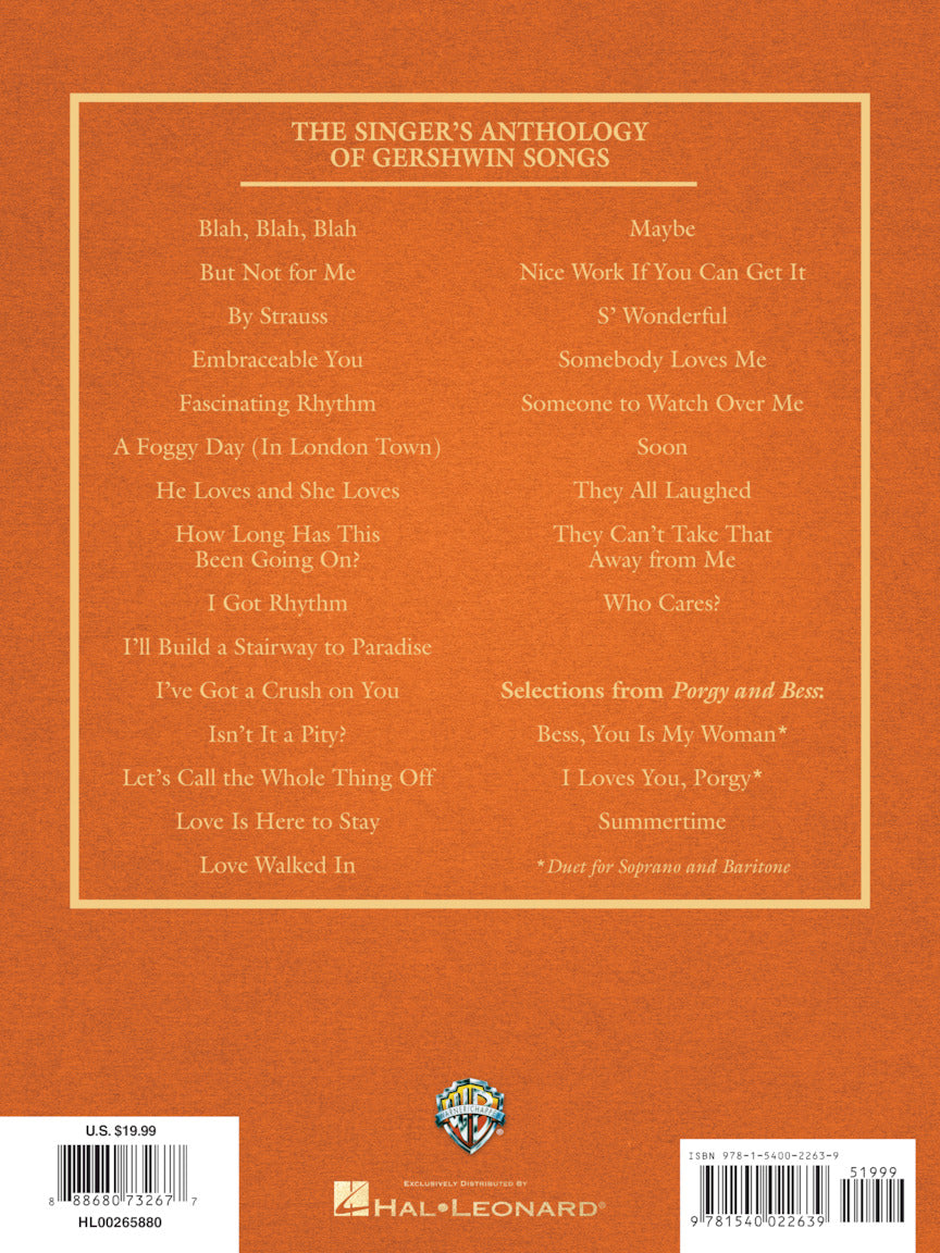 Gershwin: Singer's Anthology of Gershwin Songs - Baritone