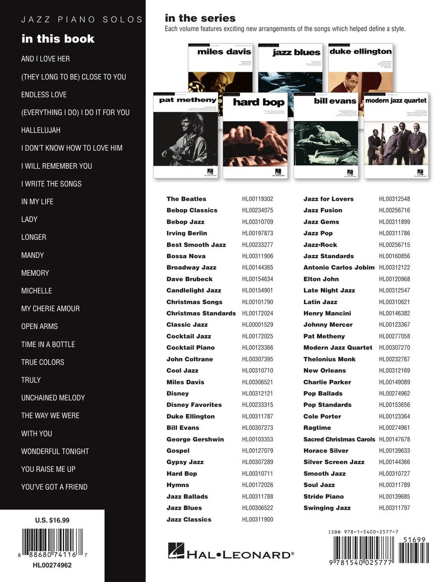 Pop Ballads - Jazz Piano Solos Series Vol. 56