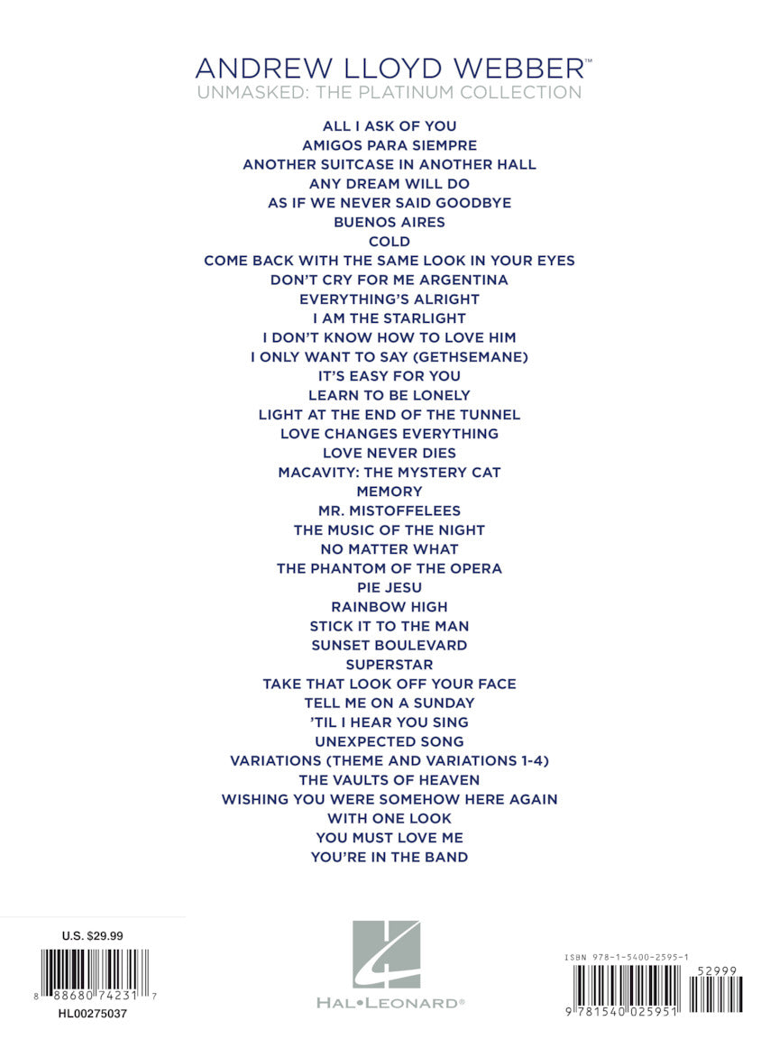 Lloyd Webber, Andrew - Unmasked: The Platinum Collection