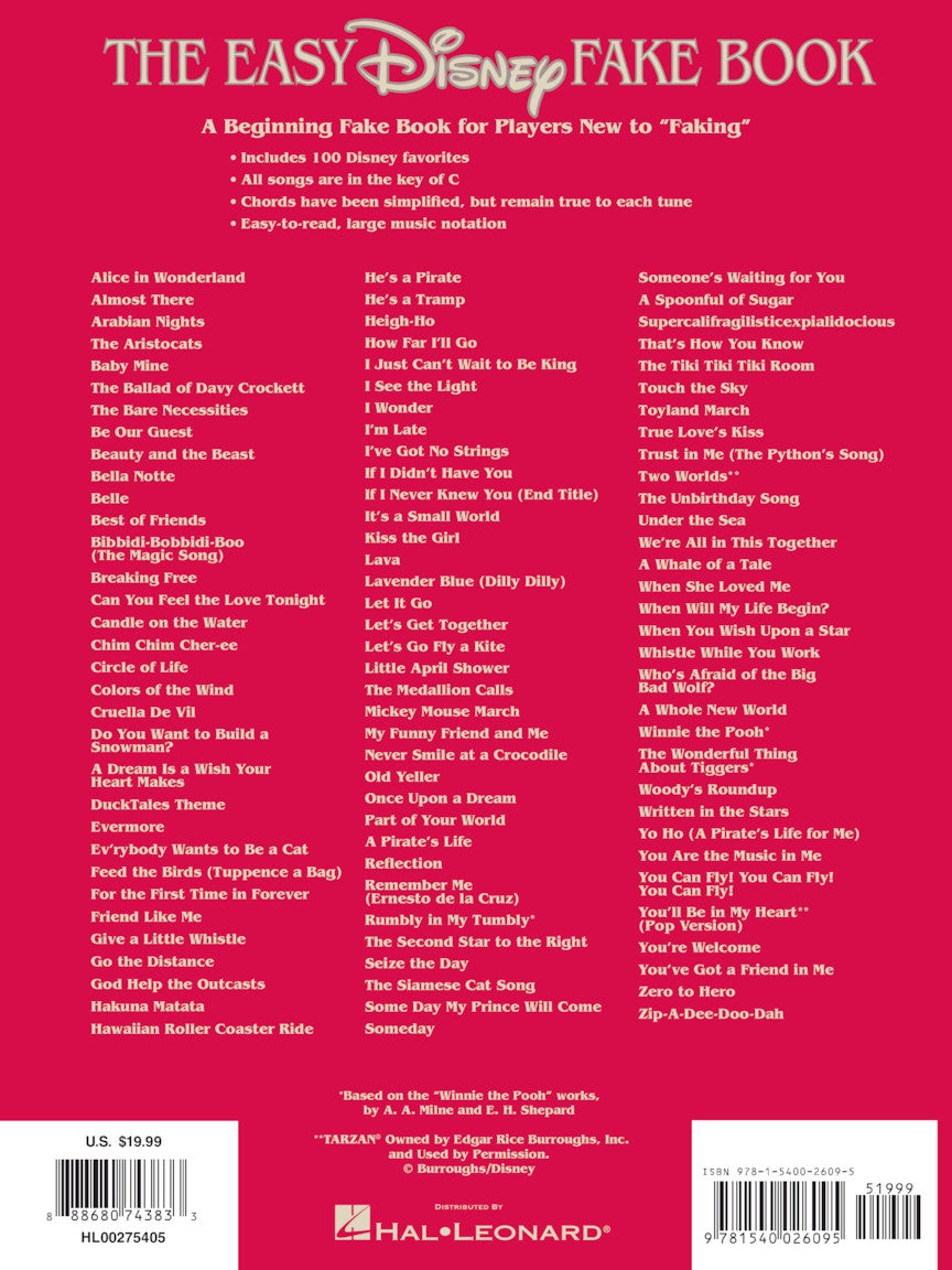 Easy Disney Fake Book