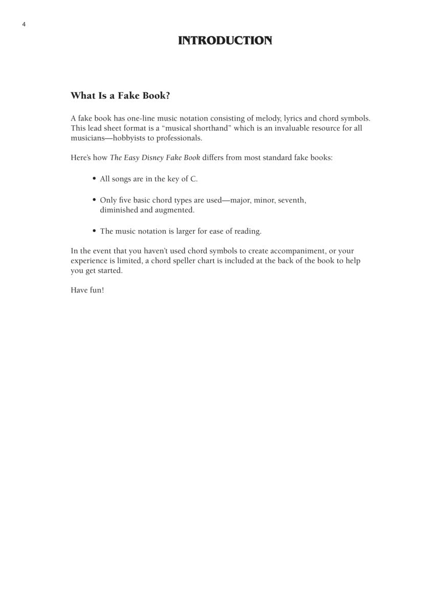 Easy Disney Fake Book