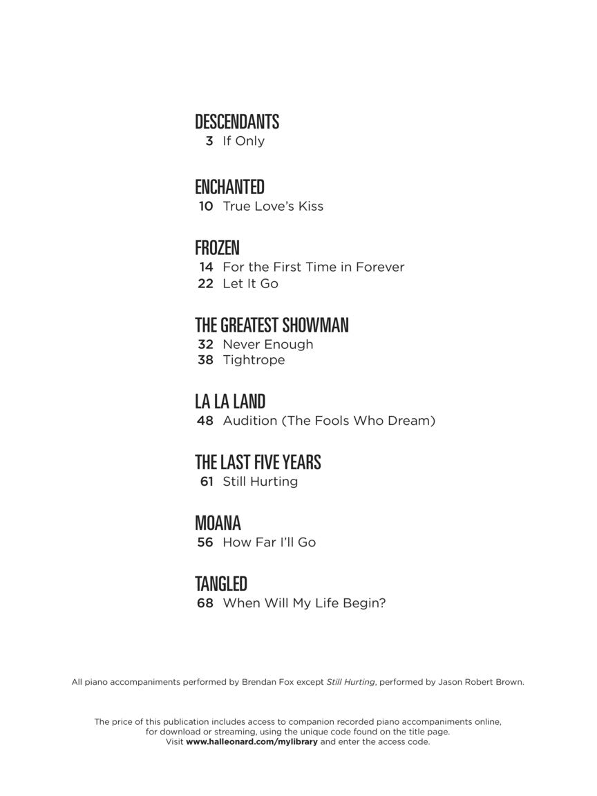 Songs from 21st Century Movie Musicals for Women Singers