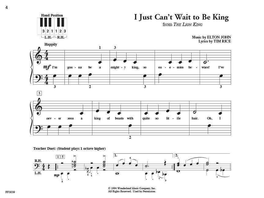 Faber PreTime Piano Disney Primer Level