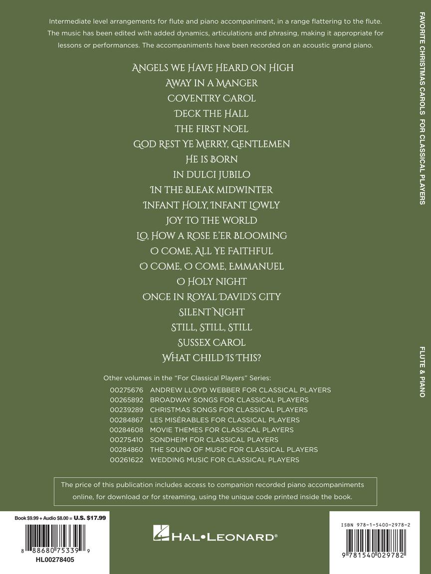 Favorite Christmas Carols for Classical Players – Flute and Piano