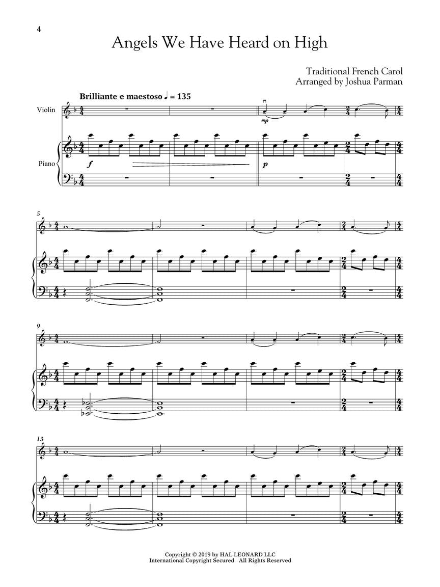 Favorite Christmas Carols for Classical Players – Violin and Piano