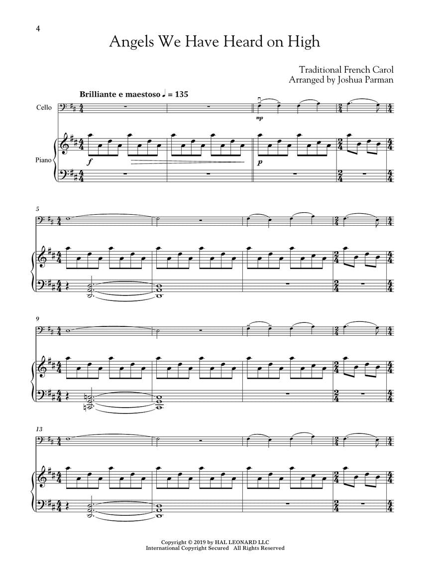 Favorite Christmas Carols for Classical Players – Cello and Piano