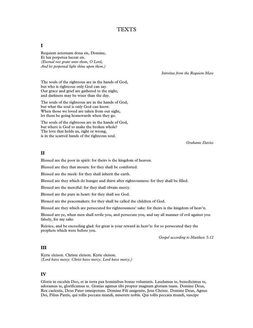 Mealor Requiem - The Souls of the Righteous