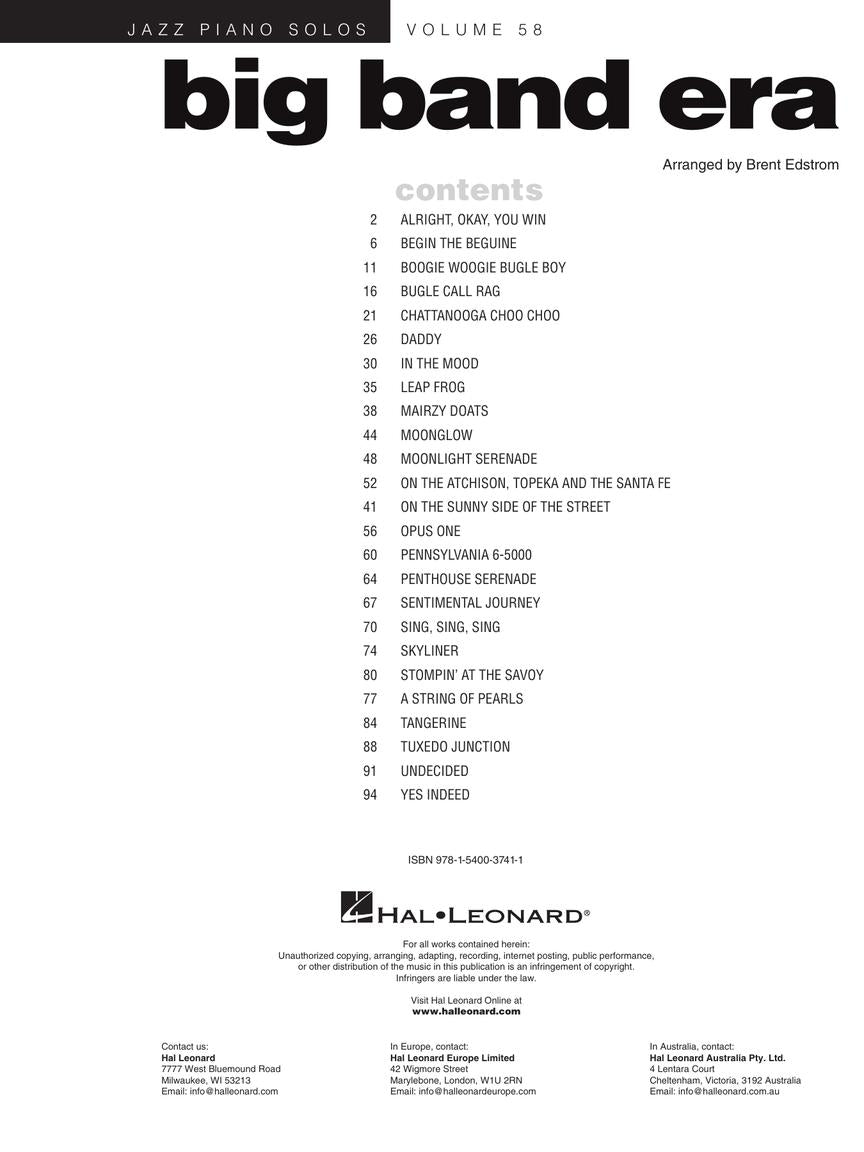 Big Band Era Jazz Piano Solos