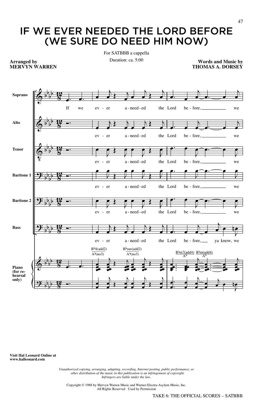 Take 6: The Official Scores SATBBB a cappella