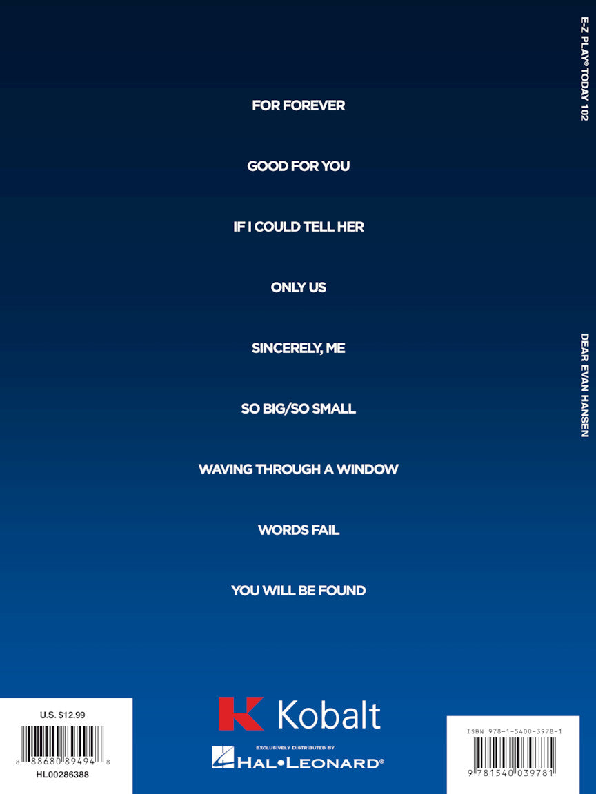 Pasek/Paul Dear Evan Hansen E-Z Play Today #102