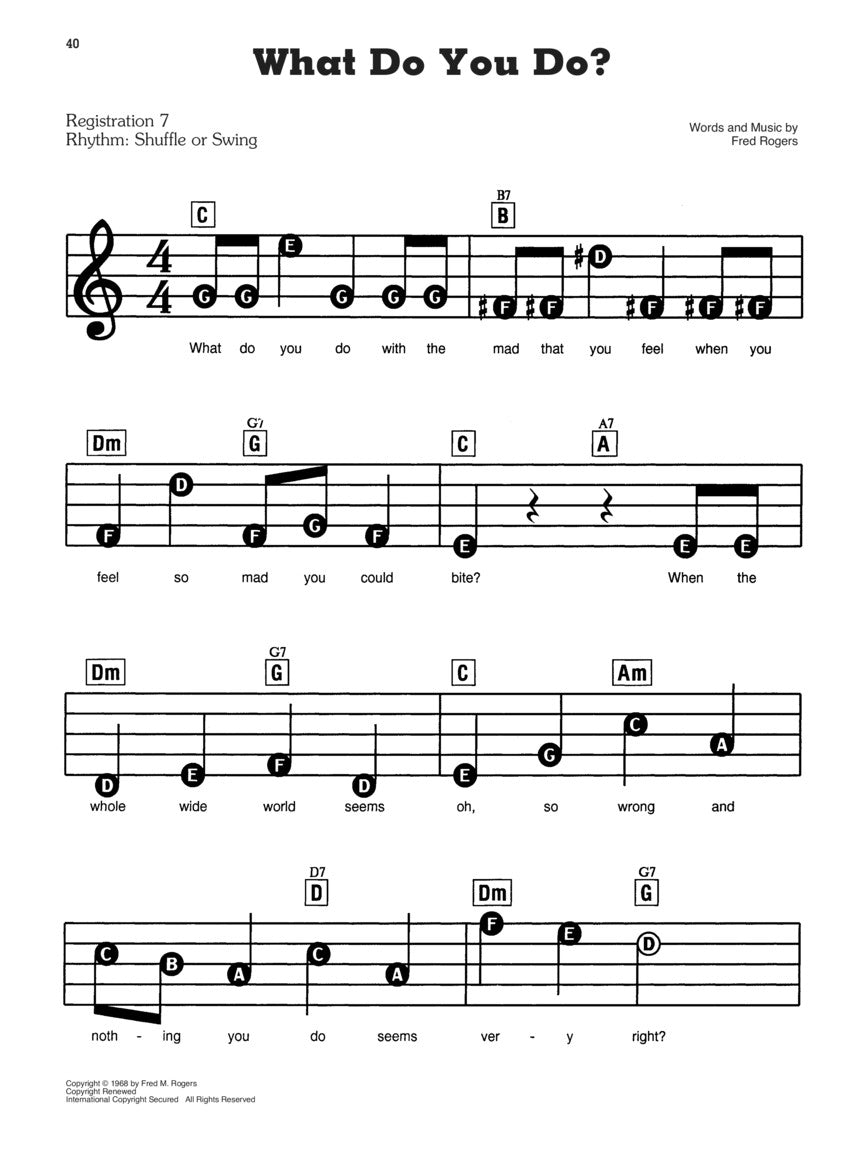 Mister Rogers Songbook - E-Z Play Today Vol. 260