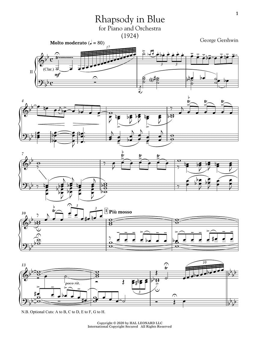 Gershwin: Rhapsody in Blue - 2 Pianos/4 Hands