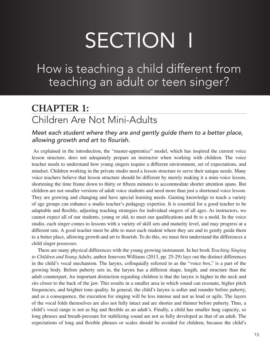 Teaching the Child Singer Pediatric Pedagogy for Ages 5-13
