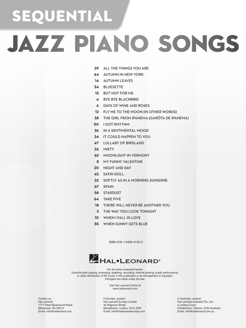 Sequential Jazz Piano Songs